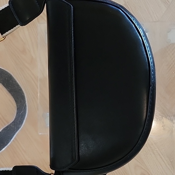 Structured FAUX Black Leather Crossbody Bag, EUC - Picture 7 of 15